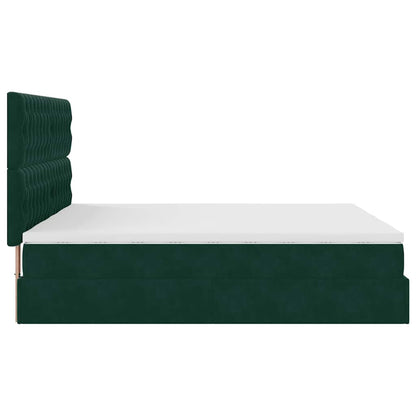 vidaXL Ottoman-Bett mit Matratzen Dunkelgrün 160x200 cm Samt