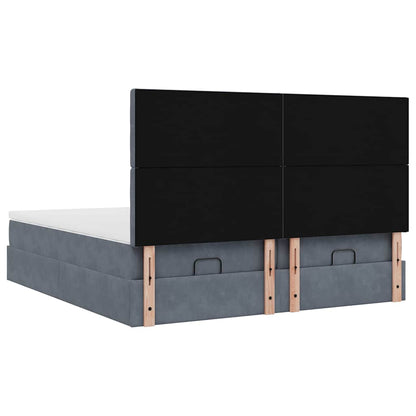 vidaXL Ottoman-Bett mit Matratzen Dunkelgrau 180x200 cm Samt