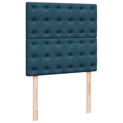 vidaXL Ottoman-Bett mit Matratzen Dunkelblau 180x200 cm Samt