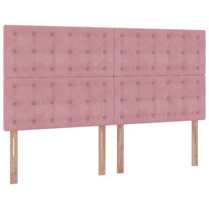 vidaXL Ottoman-Bett mit Matratzen Rosa 180x200 cm Samt