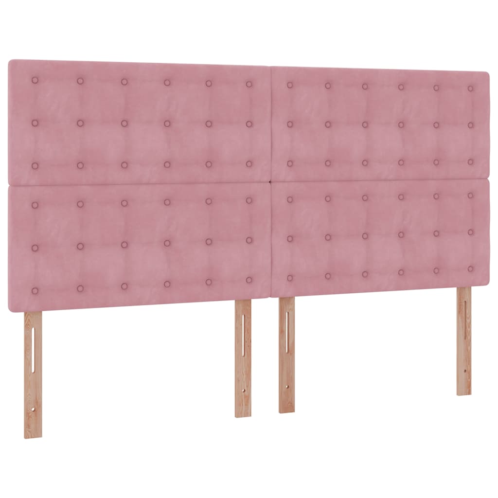 vidaXL Lit ottoman avec matelas Rose 200x200 cm Velours