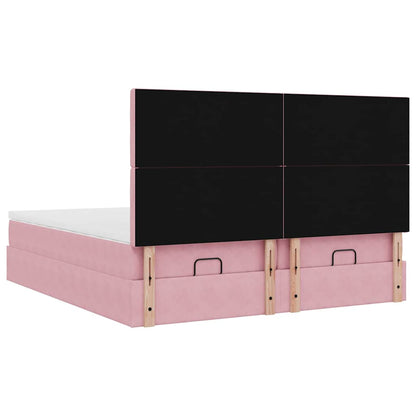 vidaXL Lit ottoman avec matelas Rose 200x200 cm Velours