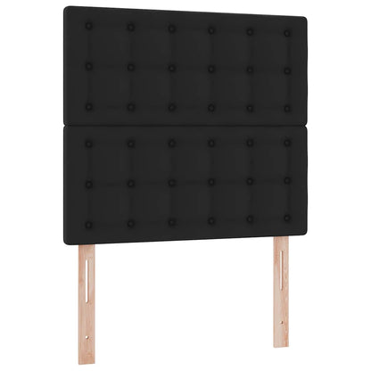 vidaXL Lit-coffre avec matelas et LED Noir 80x200 cm Similicuir