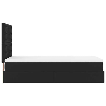 vidaXL Lit-coffre avec matelas et LED Noir 80x200 cm Similicuir