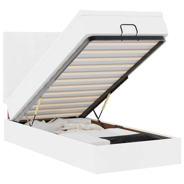 vidaXL Ottoman-Bett mit Matratze & LEDs Weiß 80x200 cm Kunstleder