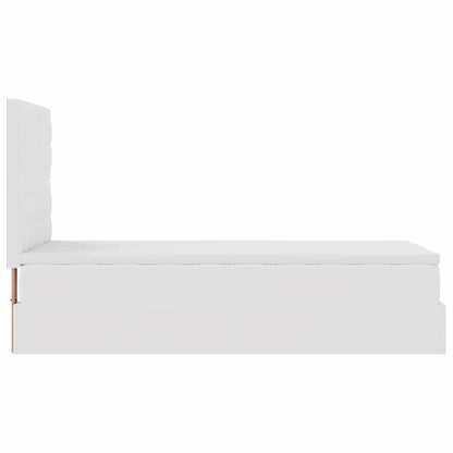 Ottoman-Bett mit Matratze & LEDs Weiß 80x200 cm Kunstleder