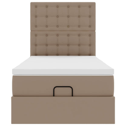 Ottoman-Bett mit Matratze & LEDs 90x190 cm Kunstleder