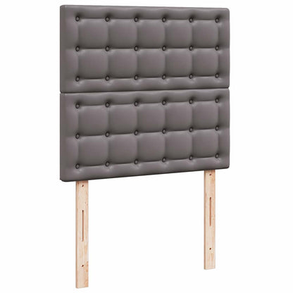 vidaXL Ottoman-Bett mit Matratze & LEDs Grau 90x200 cm Kunstleder