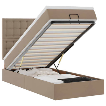 vidaXL Lit ottoman avec matelas et lumières LED 100x200 cm en similicuir