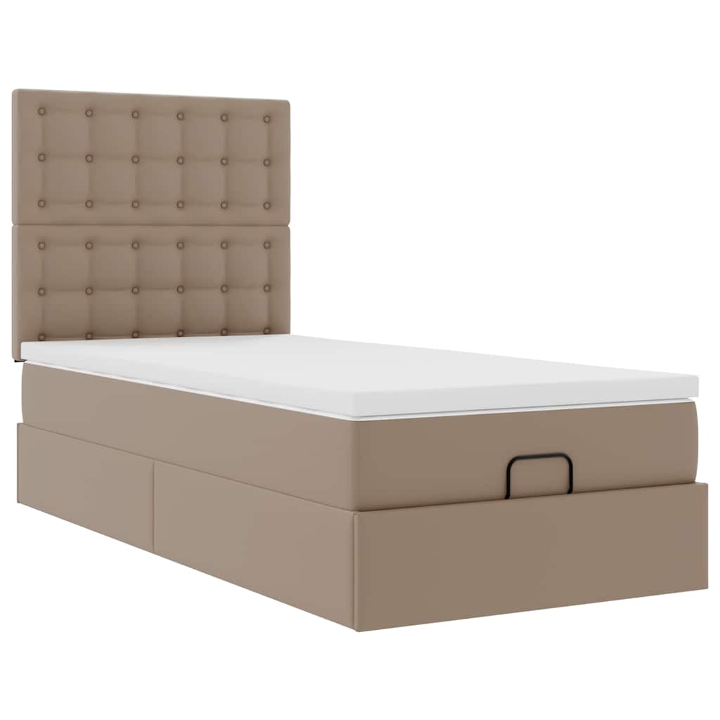 vidaXL Lit ottoman avec matelas et lumières LED 100x200 cm en similicuir