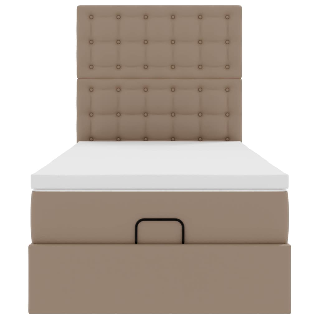 vidaXL Lit ottoman avec matelas et lumières LED 100x200 cm en similicuir