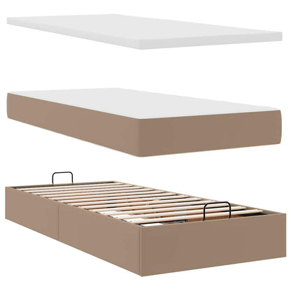 vidaXL Lit ottoman avec matelas et lumières LED 100x200 cm en similicuir