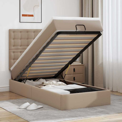vidaXL Lit ottoman avec matelas et lumières LED 100x200 cm en similicuir
