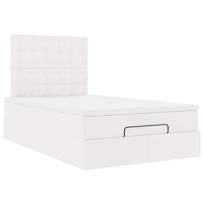 vidaXL Lit ottoman avec matelas et LED Blanc 120x190 cm Similicuir