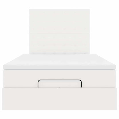 vidaXL Lit ottoman avec matelas et LED Blanc 120x190 cm Similicuir