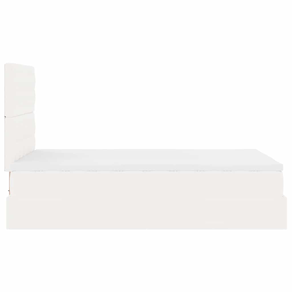 vidaXL Lit ottoman avec matelas et LED Blanc 120x190 cm Similicuir