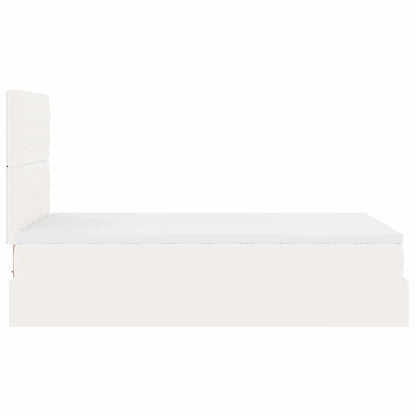 vidaXL Lit ottoman avec matelas et LED Blanc 120x190 cm Similicuir