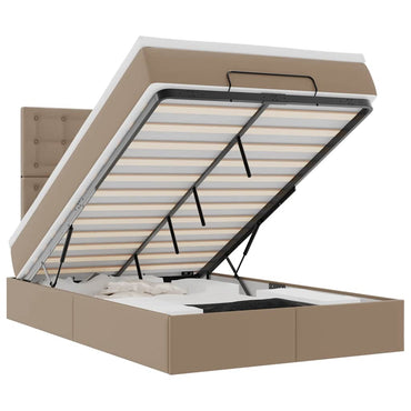 vidaXL Ottoman-Bett mit Matratze & LEDs 120x190cm Kunstleder