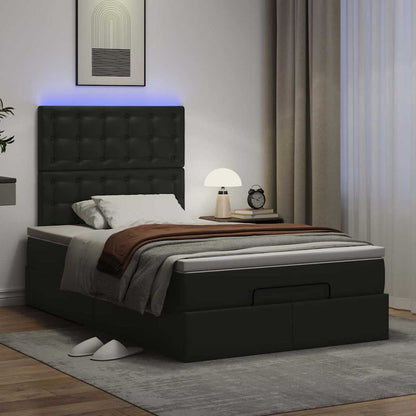 vidaXL Lit ottoman avec matelas et LED Noir 120x200 cm Similicuir