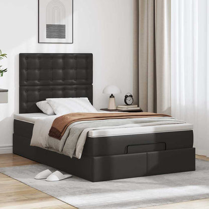 vidaXL Lit ottoman avec matelas et LED Noir 120x200 cm Similicuir