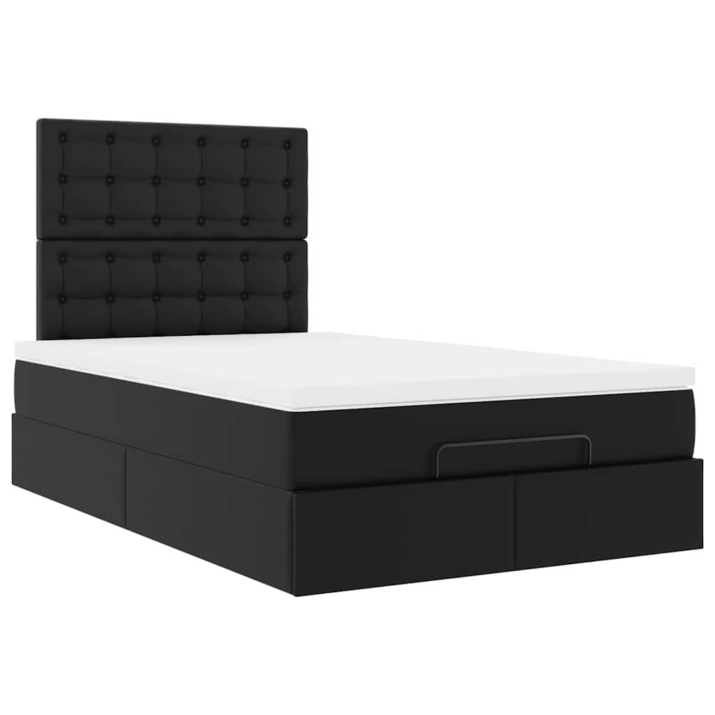 vidaXL Lit ottoman avec matelas et LED Noir 120x200 cm Similicuir