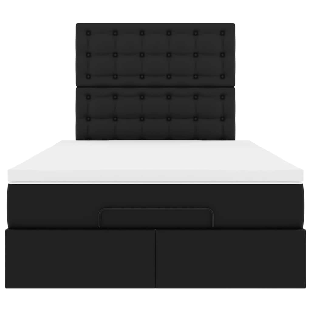 vidaXL Lit ottoman avec matelas et LED Noir 120x200 cm Similicuir