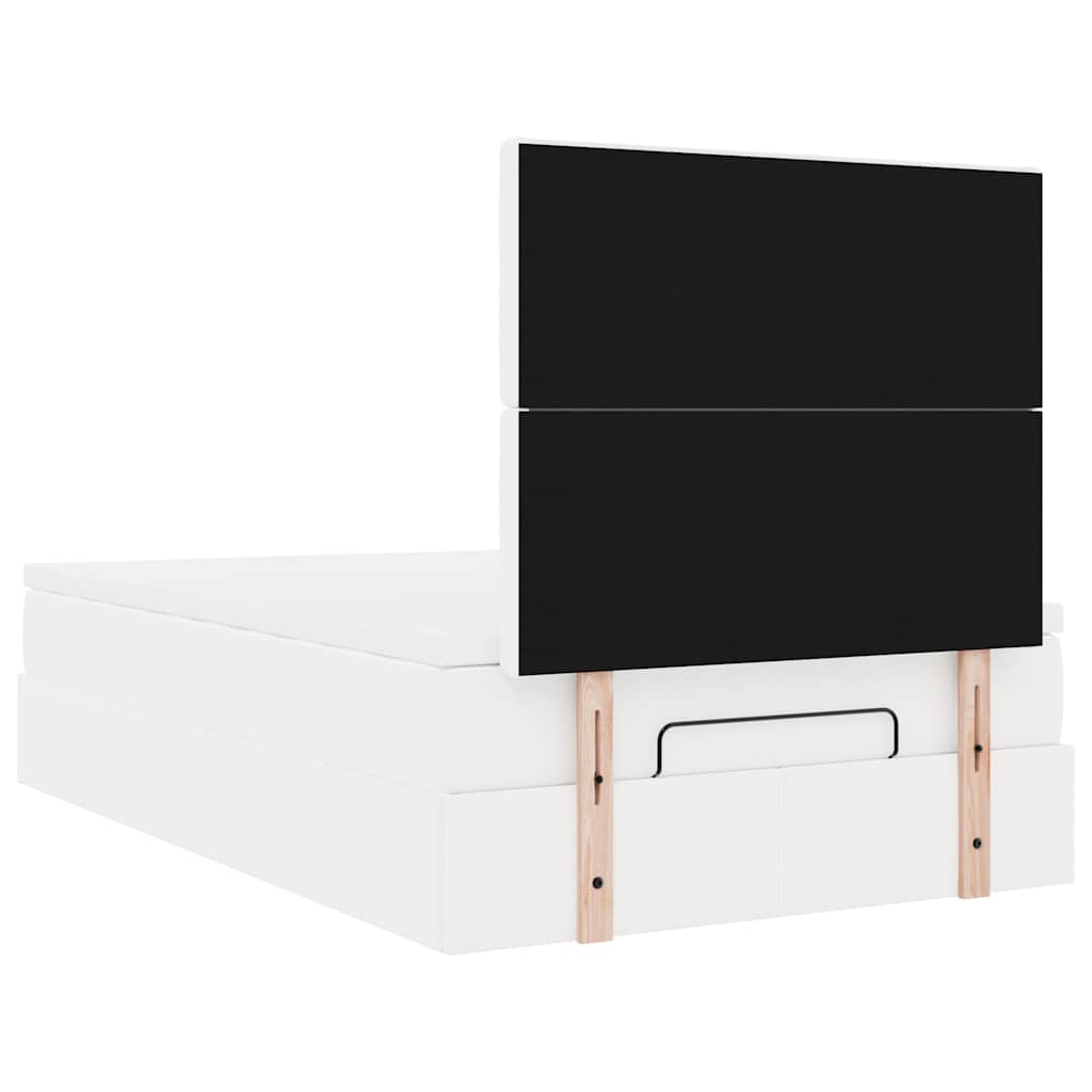 vidaXL Ottoman-Bett mit Matratze & LEDs Weiß 120x200 cm Kunstleder