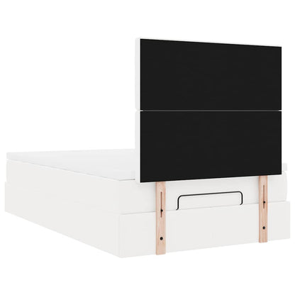 vidaXL Ottoman-Bett mit Matratze & LEDs Weiß 120x200 cm Kunstleder