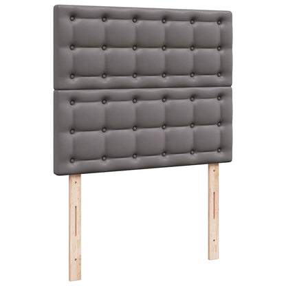 vidaXL Ottoman-Bett mit Matratze & LEDs Grau 120x200 cm Kunstleder