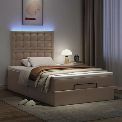 vidaXL Ottoman-Bett mit Matratze & LEDs 120x200cm Kunstleder