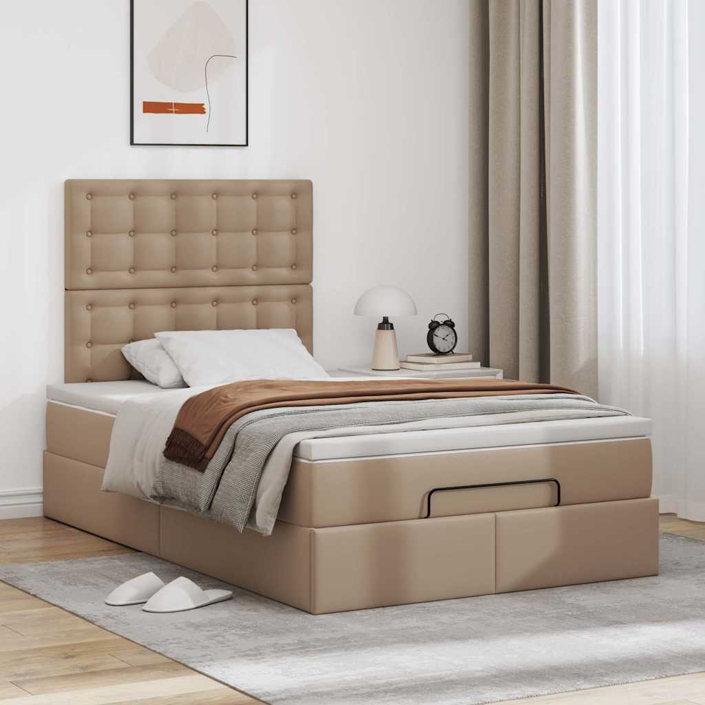 vidaXL Ottoman-Bett mit Matratze & LEDs 120x200cm Kunstleder