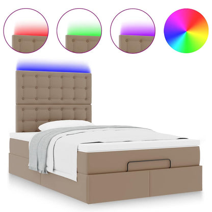 vidaXL Ottoman-Bett mit Matratze & LEDs 120x200cm Kunstleder