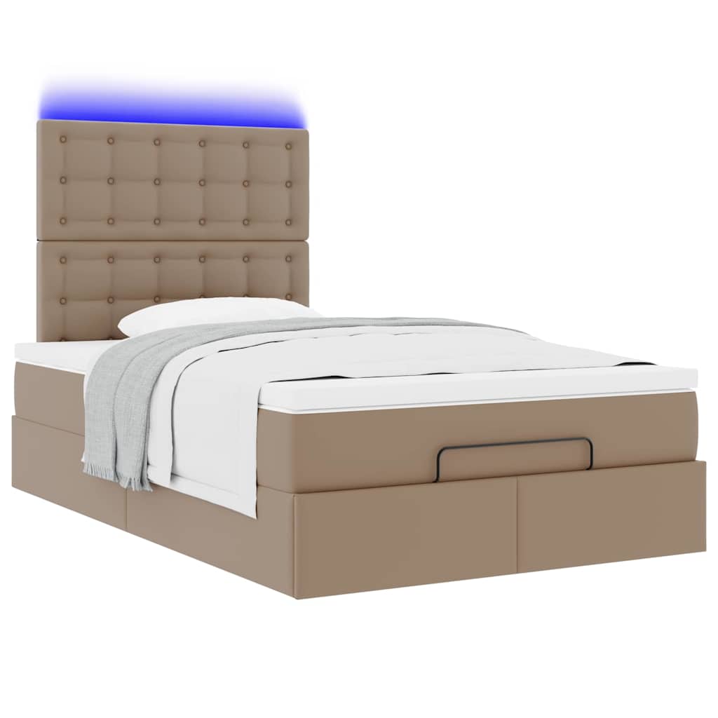 vidaXL Ottoman-Bett mit Matratze & LEDs 120x200cm Kunstleder