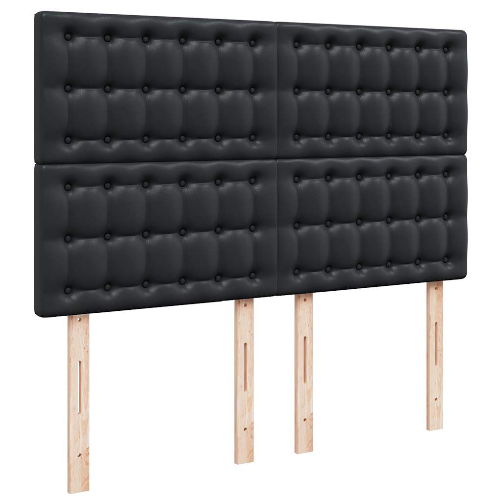 vidaXL Ottoman-Bett mit Matratze & LEDs Schwarz 140x200 cm Kunstleder