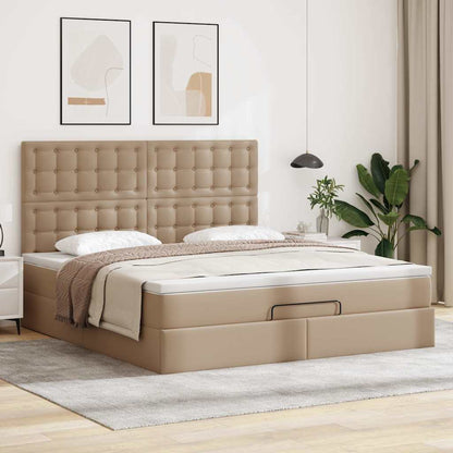 vidaXL Ottoman-Bett mit Matratze & LEDs 160x200cm Kunstleder