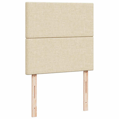 vidaXL Ottoman-Bett mit Matratze & LEDs Creme 90x190 cm Stoff