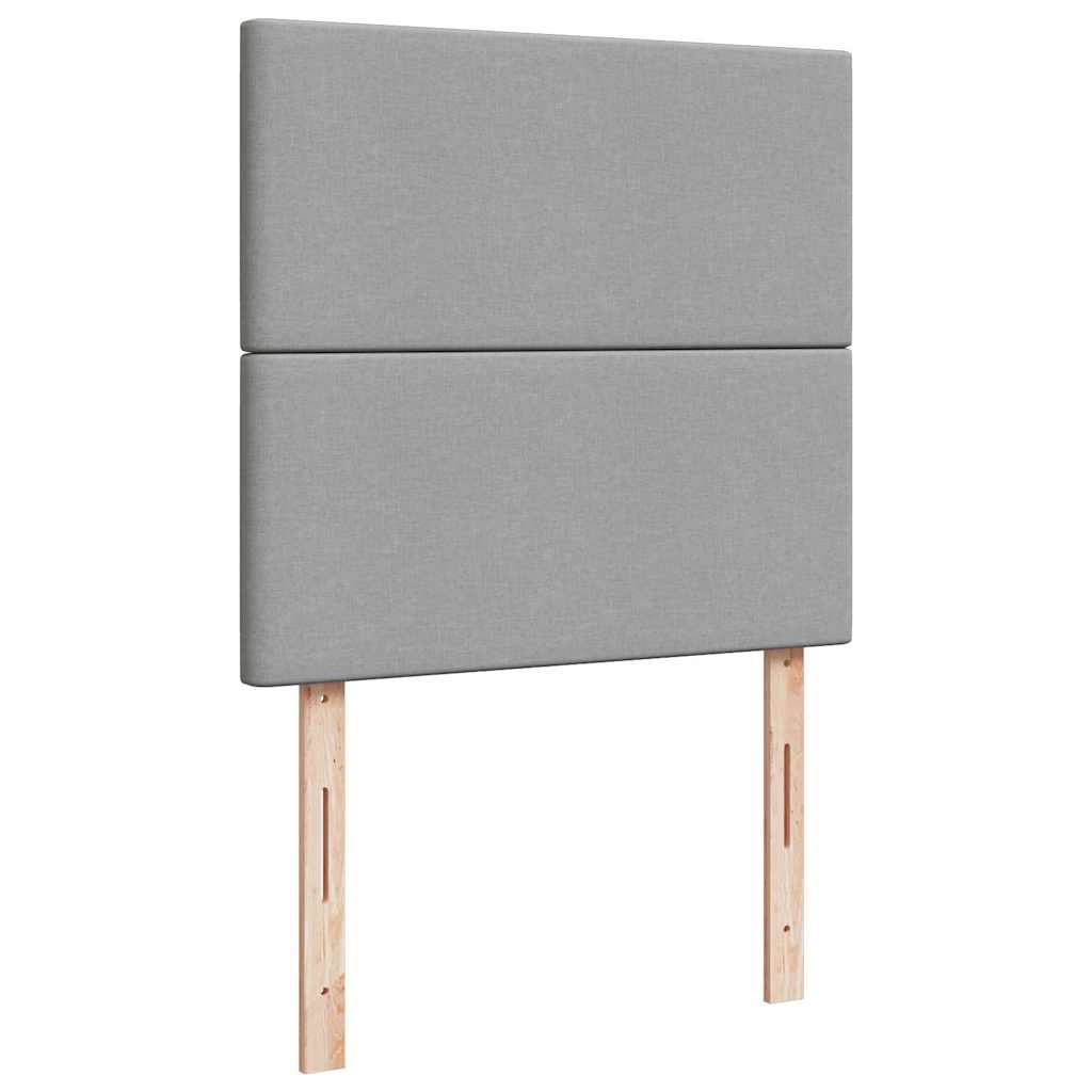 vidaXL Ottomane Bett mit Matratze & LEDs Hellgrau 90x200 cm Stoff