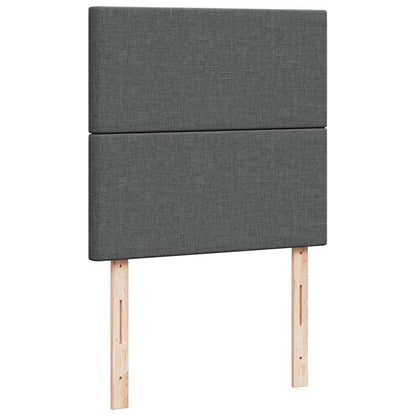 vidaXL Lit ottoman avec matelas et LED gris foncé 90x200 cm Tissu