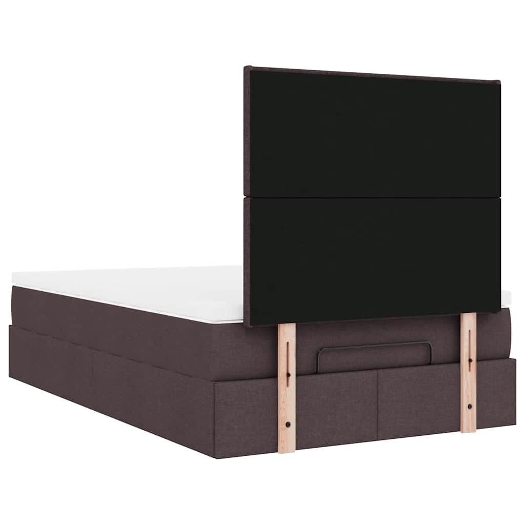 vidaXL Ottoman-Bett mit Matratze & LEDs Dunkelbraun 120x190 cm Stoff