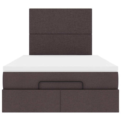 vidaXL Ottoman-Bett mit Matratze & LEDs Dunkelbraun 120x190 cm Stoff