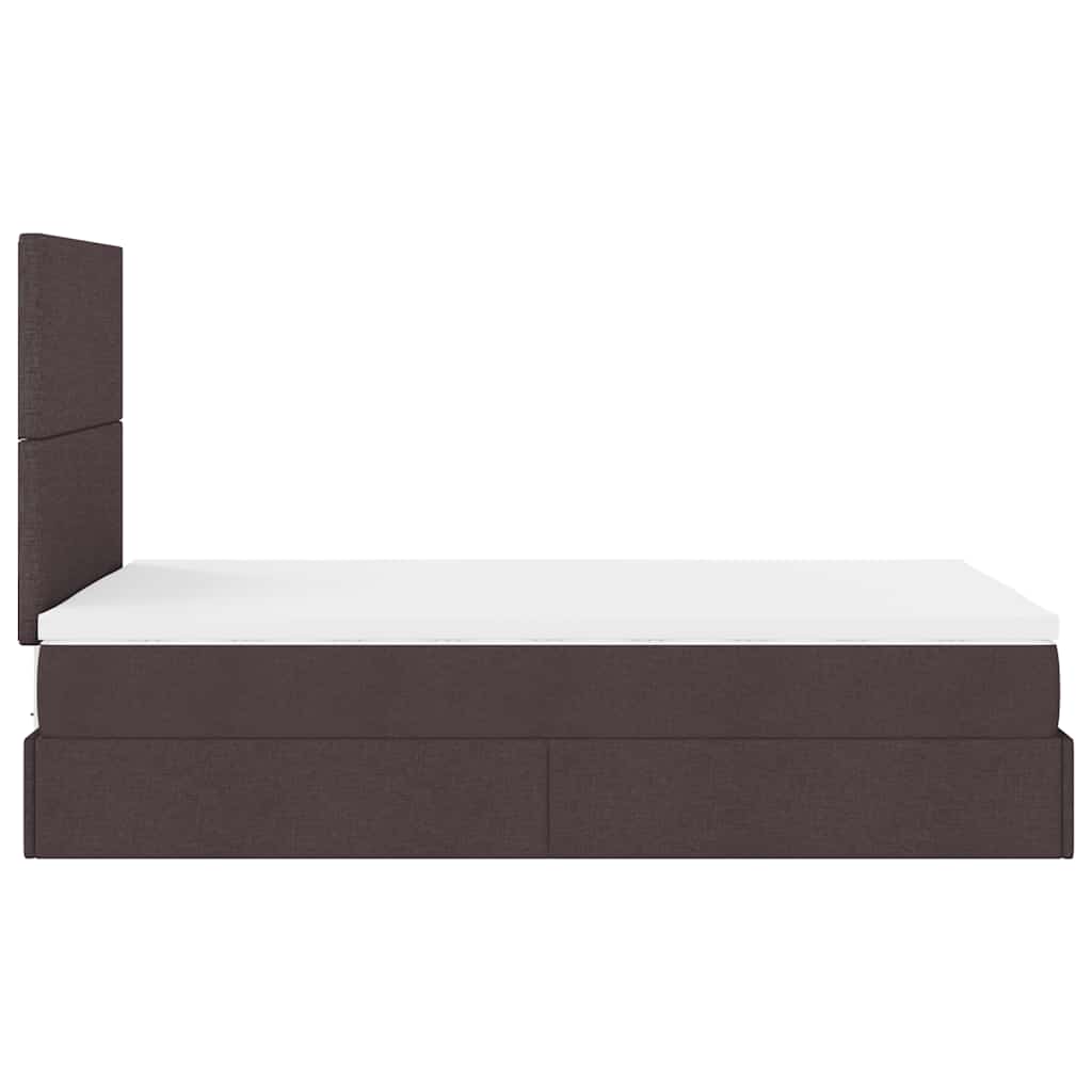 vidaXL Ottoman-Bett mit Matratze & LEDs Dunkelbraun 120x190 cm Stoff