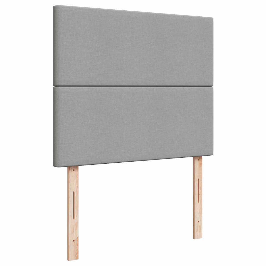 Ottoman-Bett mit Matratze & LEDs Hellgrau 120x200 cm Stoff