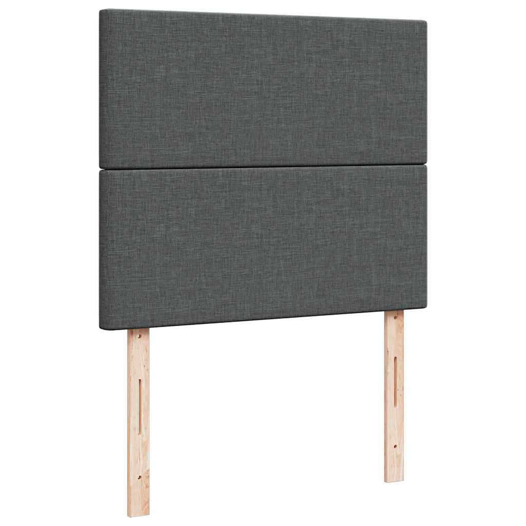 vidaXL Lit ottoman avec matelas et LED gris foncé 120x200 cm tissu
