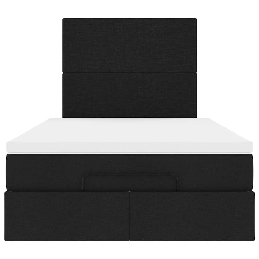 vidaXL Ottoman-Bett mit Matratze & LEDs Schwarz 120x200 cm Stoff