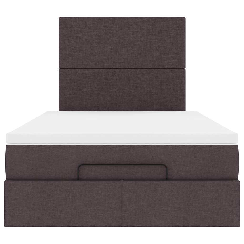 Ottoman-Bett mit Matratze & LEDs Dunkelbraun 120x200 cm Stoff