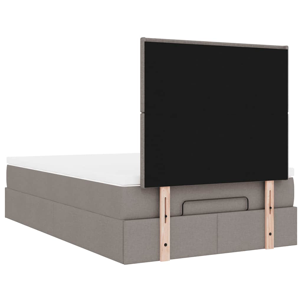 vidaXL Lit ottoman avec matelas et LED Taupe 120x200 cm Tissu