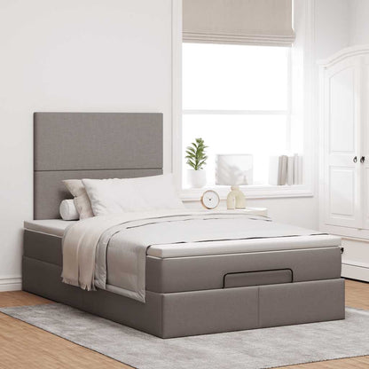 vidaXL Lit ottoman avec matelas et LED Taupe 120x200 cm Tissu