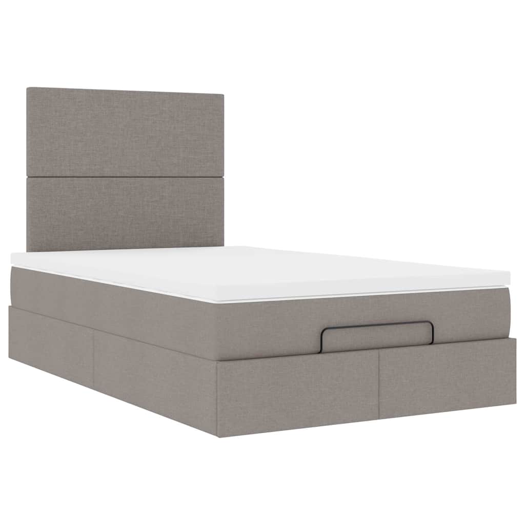 vidaXL Lit ottoman avec matelas et LED Taupe 120x200 cm Tissu