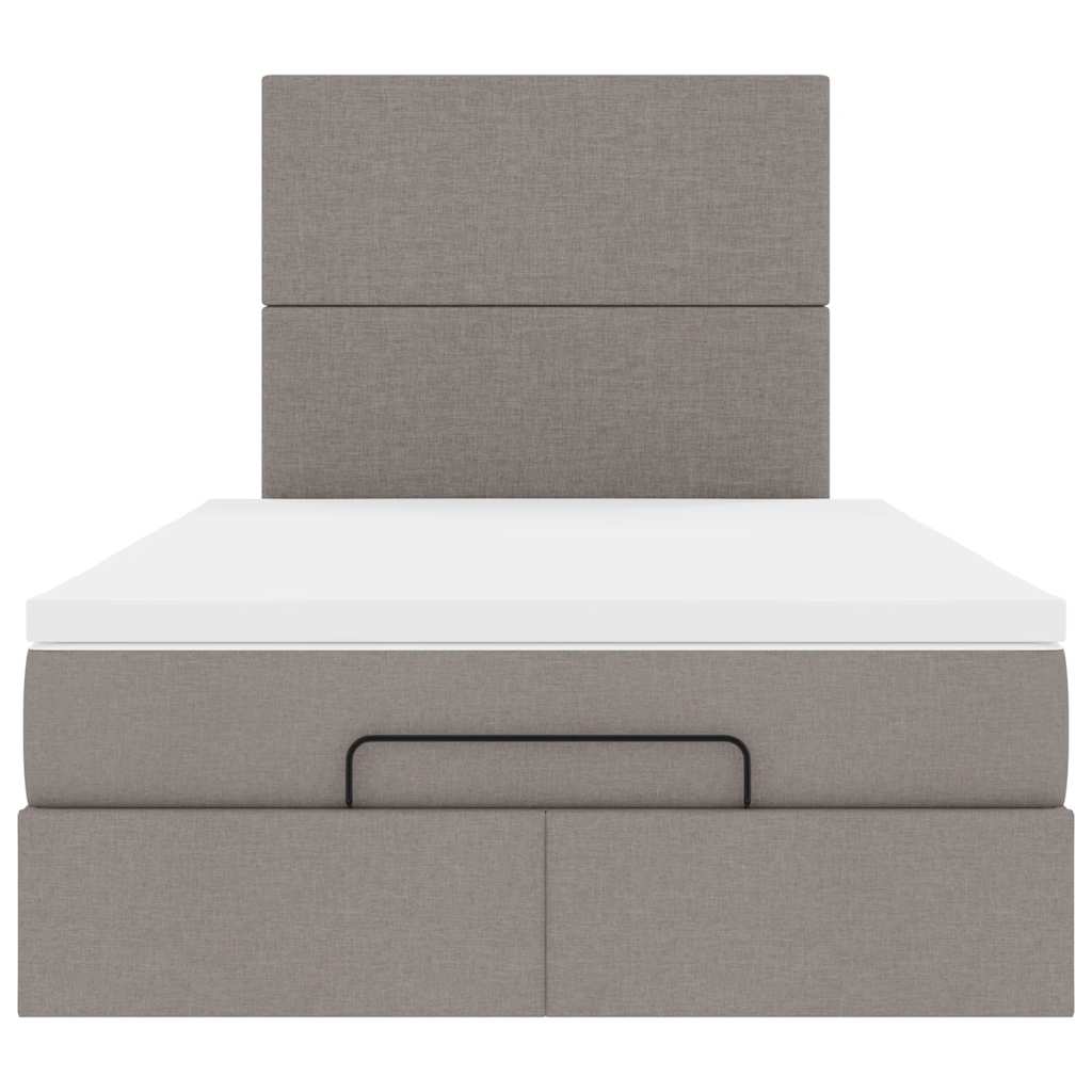vidaXL Lit ottoman avec matelas et LED Taupe 120x200 cm Tissu