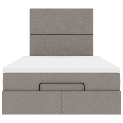 vidaXL Lit ottoman avec matelas et LED Taupe 120x200 cm Tissu